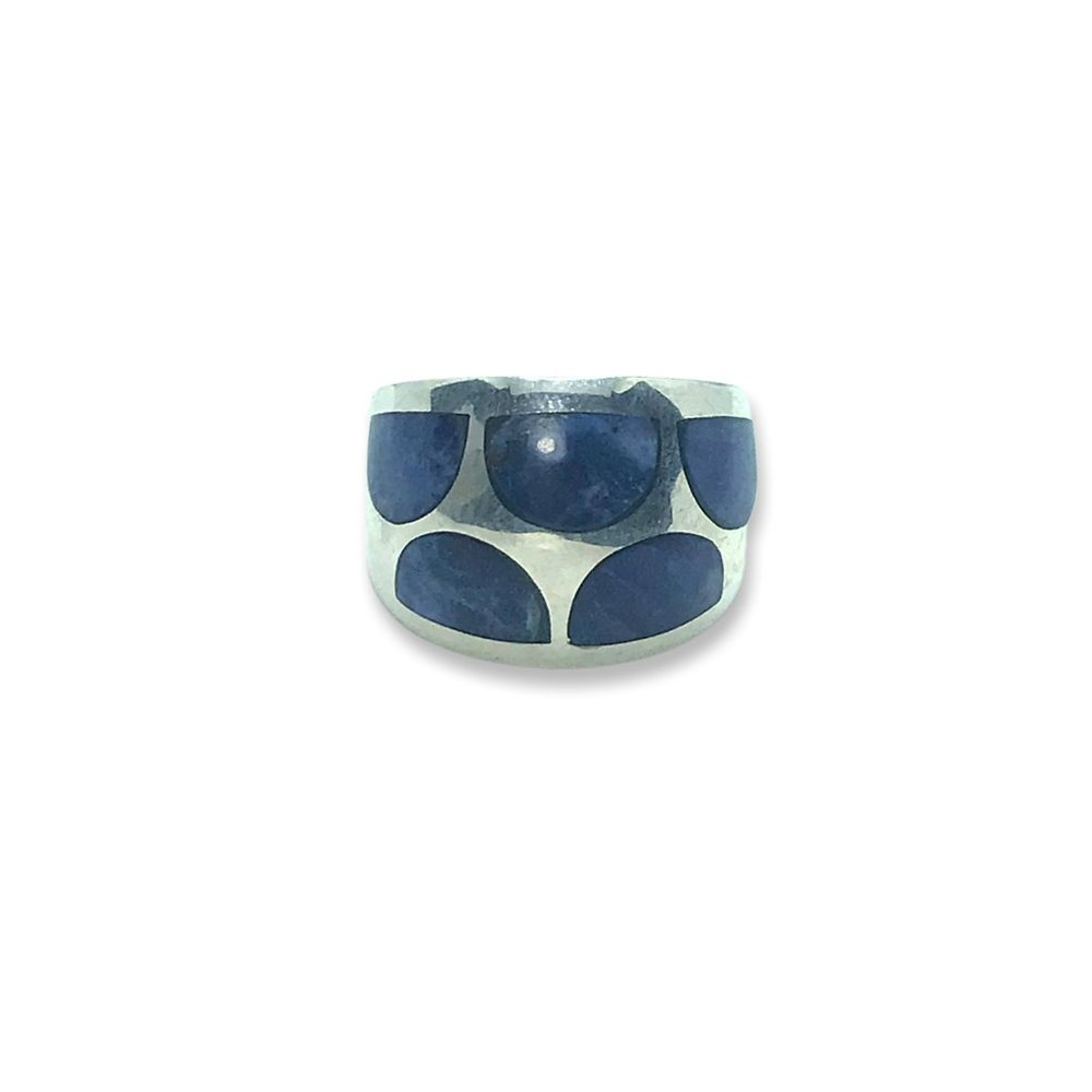 Sterling Silver Blue Aventurinel Ring Size 10